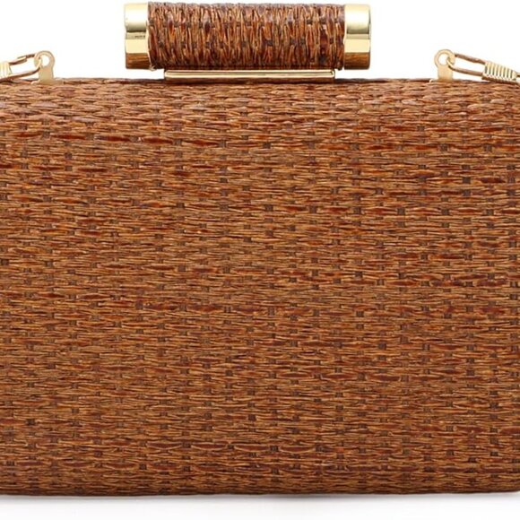 Small Straw Purse Clutch for Women,Woven Handbag Raffia Bag for Summer,Wicker Ev - Picture 1 of 6